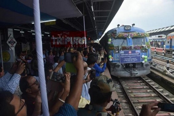 DEMU Trains arrival in Tripura signify CPI-Mâ€™s Three Decades long work, UPA Govtâ€™s Prime Minister Dr Manmohan Singhâ€™s nod for Tripura Railway projects enabled necessary infrastructures